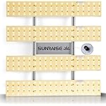 LED Grow Light SUNRAISE QB2000 3x3ft 4x4ft Dimmable LED Grow Lights with IR, High PPFD Upgraded Full Spectrum LED Growing Lamp with 648Pcs LEDs Commercial Grow Lights with Size 22.6"x22.6"