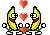 Bananas in love animated emoticon