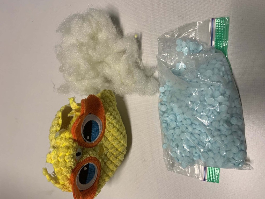 A bag of fentanyl pills hidden within a dog costume illustrates both the elaborate — and disarmingly simple — methods dealers will employ to get their product to market. 