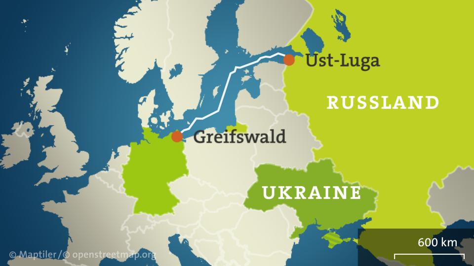 Karte Nord Stream 2